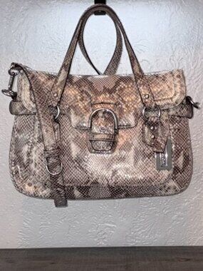 Coach Campbell Exotic Leather Snakeskin Embossed Crossbody Satchel F27895 NWOT